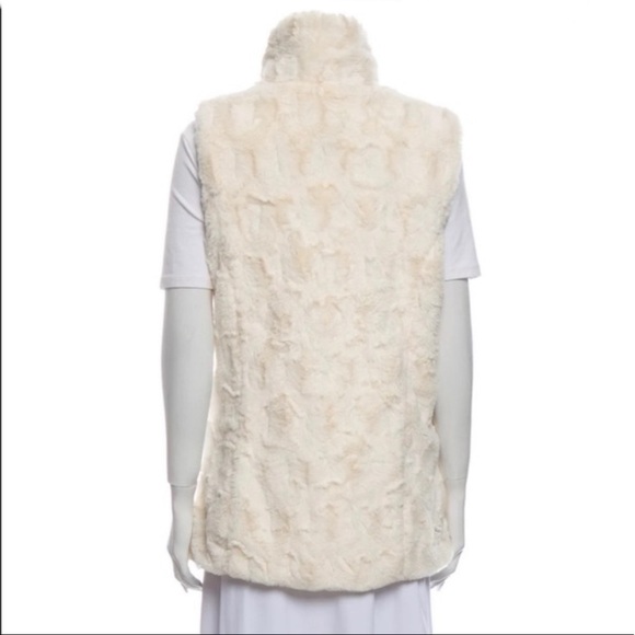 Adrienne Landau Faux Fur‎ Vest Cream Size Large - Picture 3 of 11